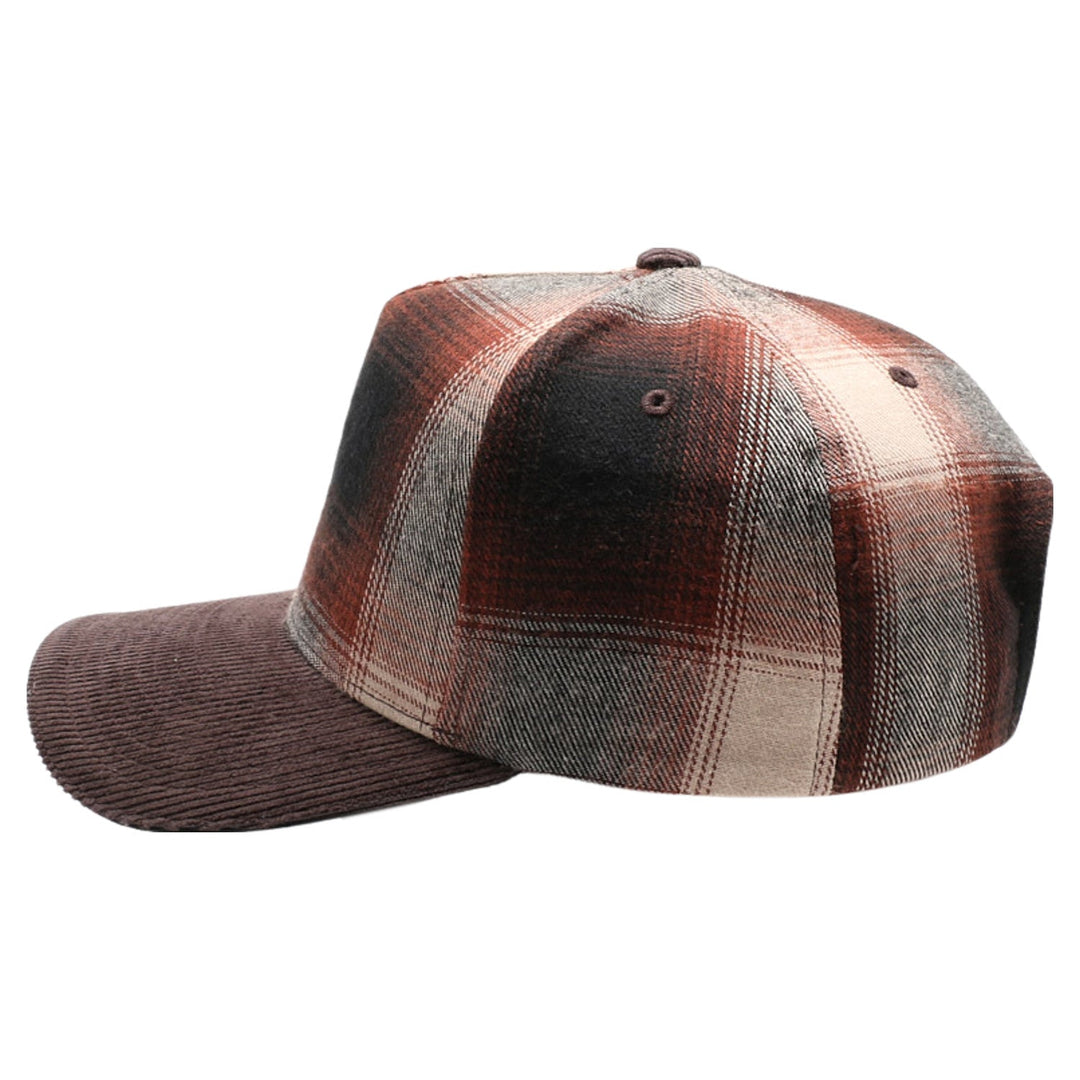 5 Panel Plaid Sandwich Visor [Brown]