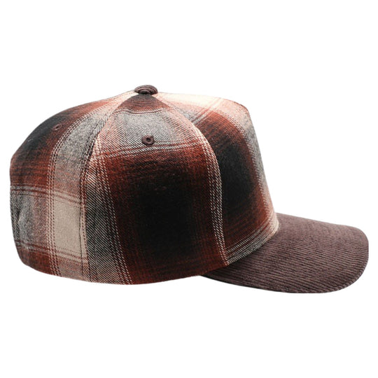5 Panel Plaid Sandwich Visor [Brown]