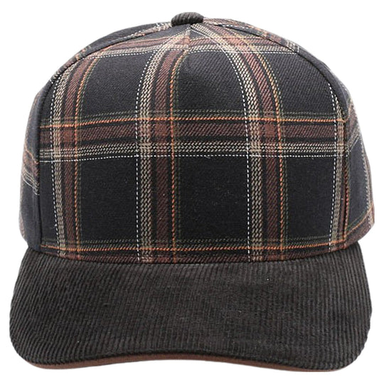 5 Panel Plaid Sandwich Visor [Black]