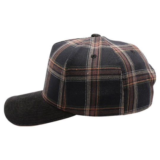 5 Panel Plaid Sandwich Visor [Black]