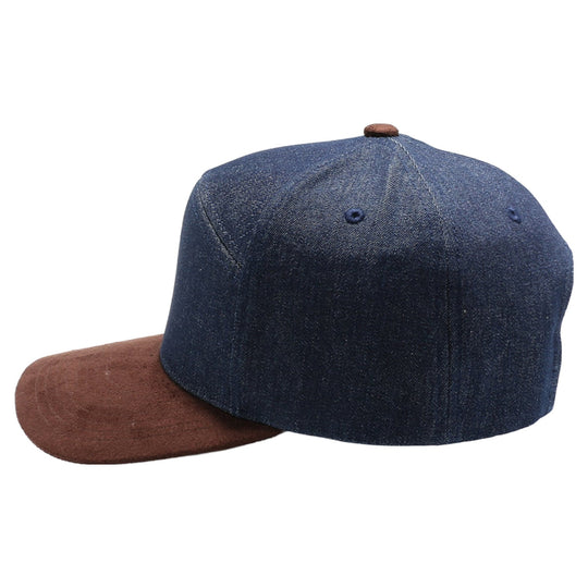 Denim Suede Visor Camper [Dark Denim/Dark Brown]