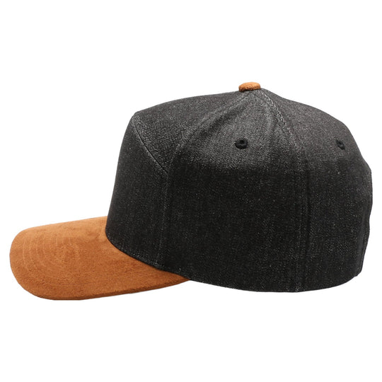 Denim Suede Visor Camper [Black Denim/Tan]