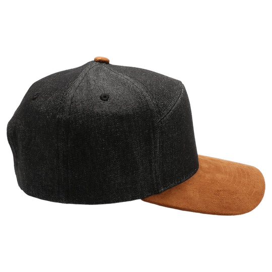 Denim Suede Visor Camper [Black Denim/Tan]