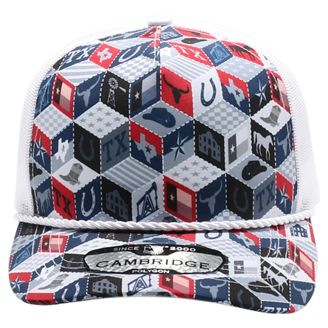 Texas-Themed Polygon Quilt High Frame with Rope [White]
