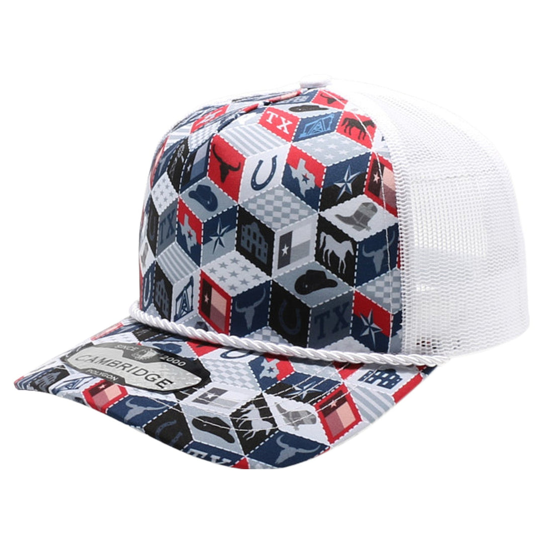 Texas-Themed Polygon Quilt High Frame with Rope [White]