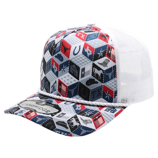 Texas-Themed Polygon Quilt High Frame with Rope [White]