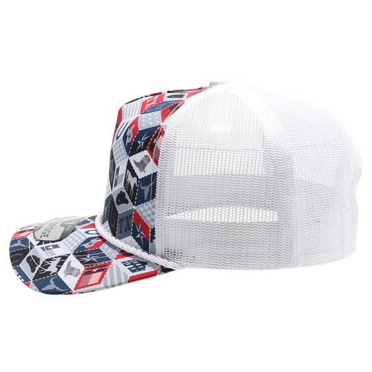 Texas-Themed Polygon Quilt High Frame with Rope [White]