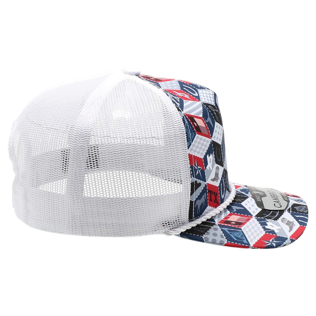 Texas-Themed Polygon Quilt High Frame with Rope [White]