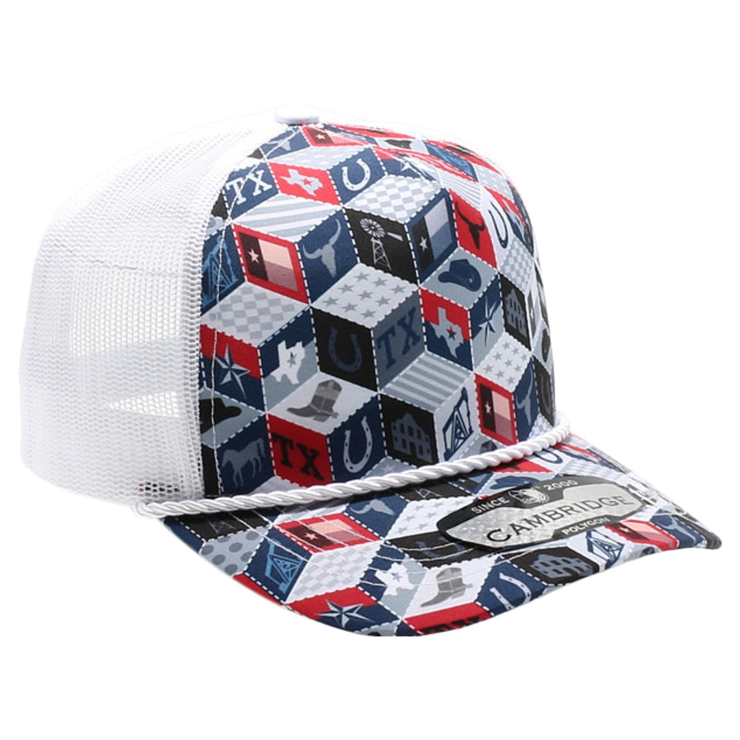 Texas-Themed Polygon Quilt High Frame with Rope [White]
