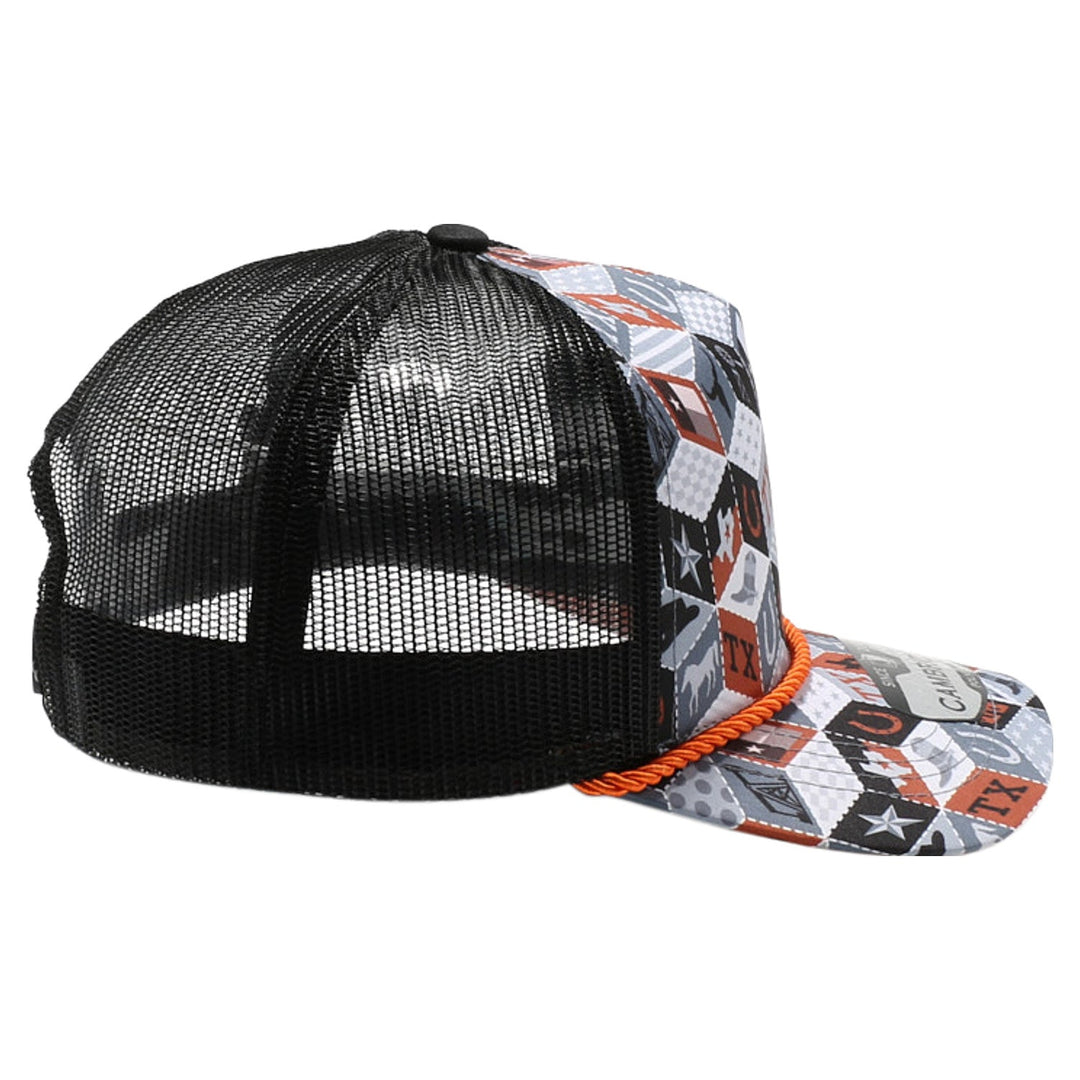 Texas-Themed Polygon Quilt High Frame with Rope [Burnt Orange]