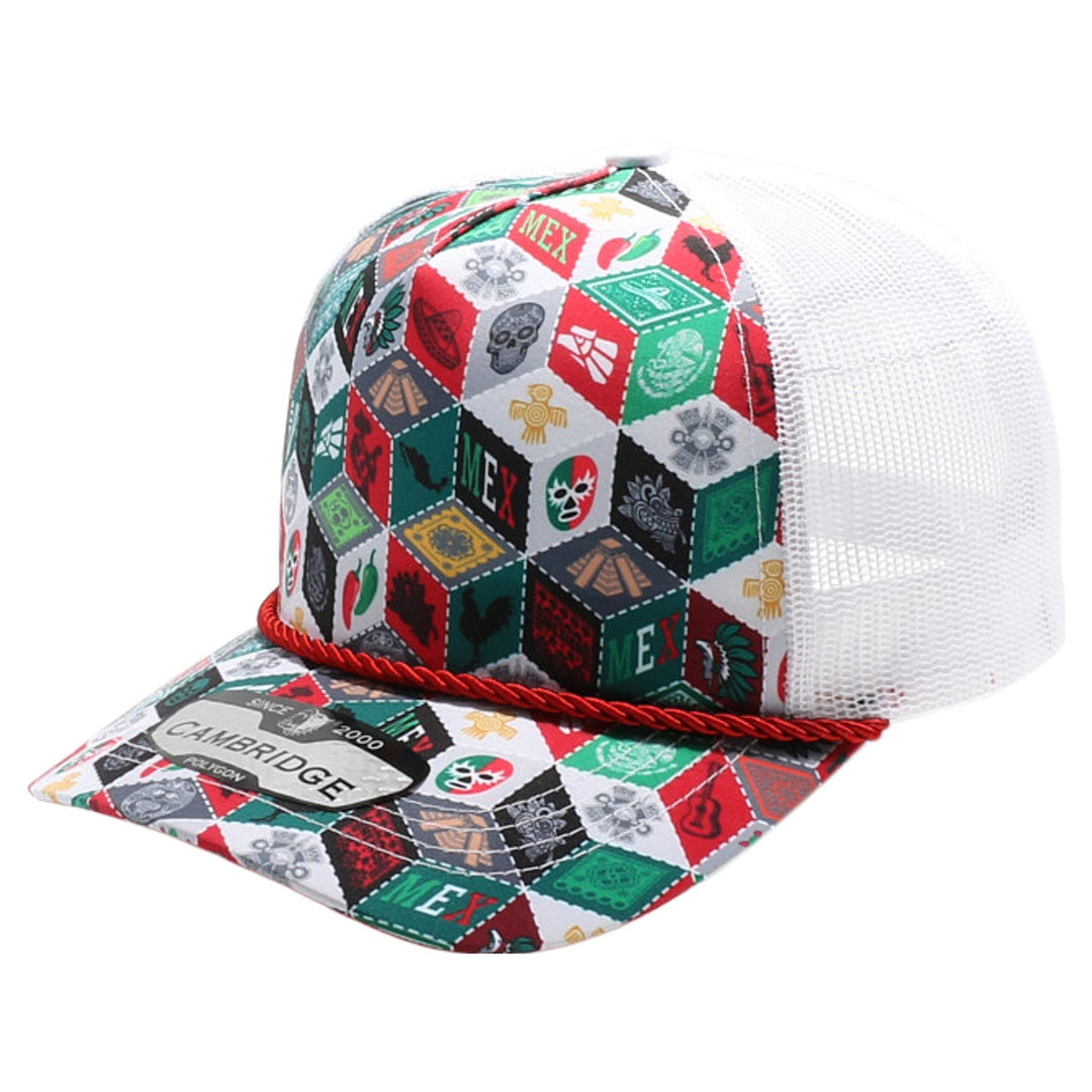 Mexico-Themed Polygon Quilt High Frame with Rope [White]