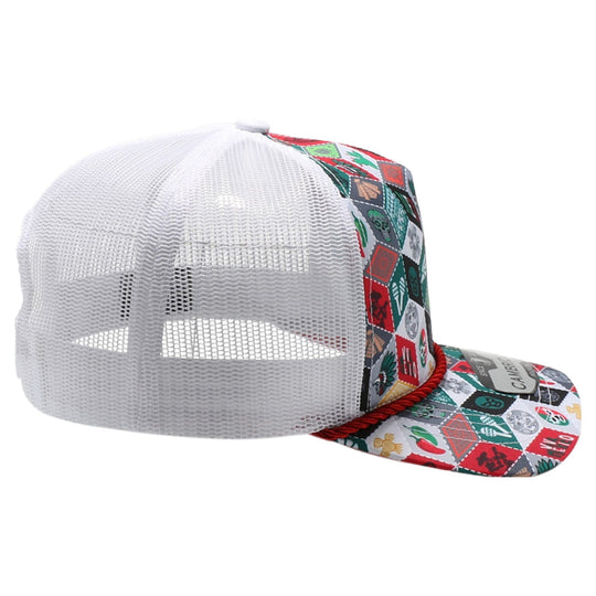 Mexico-Themed Polygon Quilt High Frame with Rope [White]